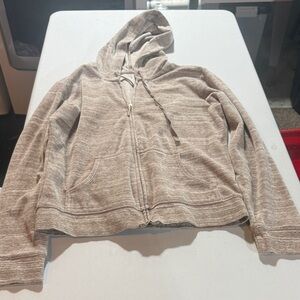 New York & Company Tan Zip-Up Hoodie